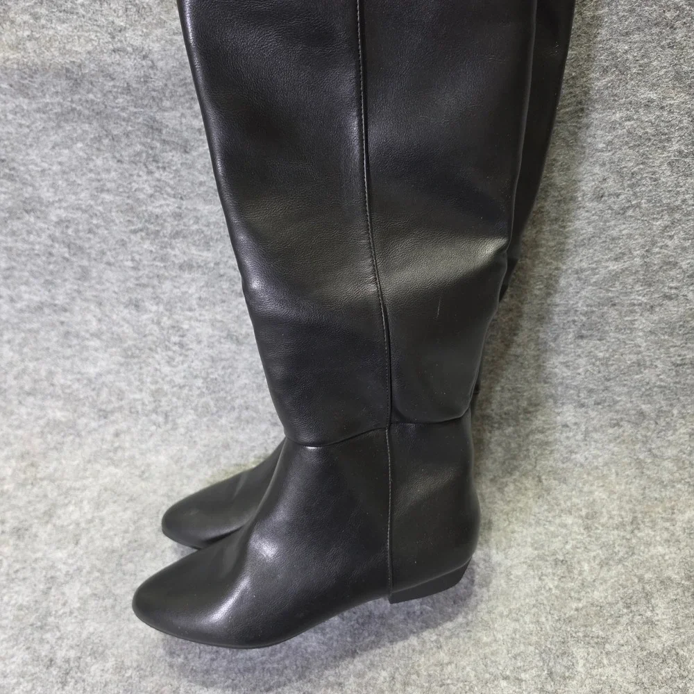 Sugar Women Immerse‎ Faux Leather Black Size 8.5M Tall Flat Dress Boots Side Zip